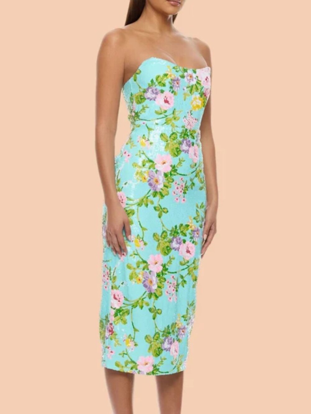 Nova Luxe Strapless Sequin Midi Dress *Brand New With Tags*